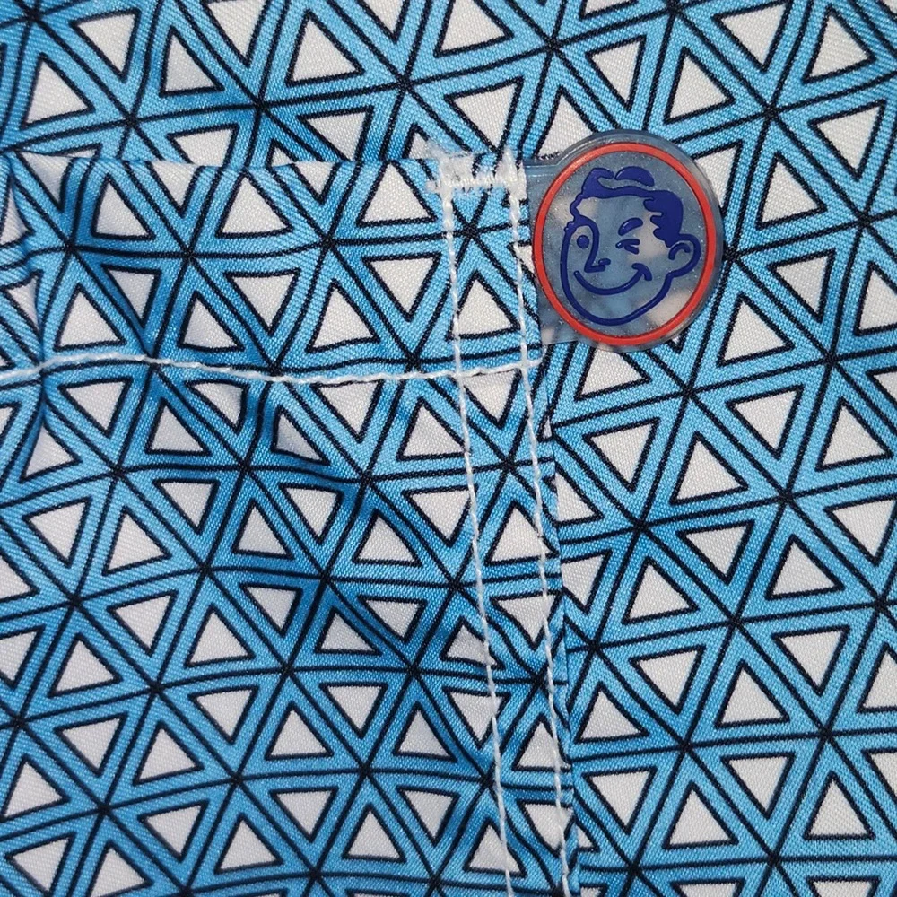 Mr Swim Mens‎ Blue Geometric Triangle Print Swim Trunks Board Shorts XXL 2923